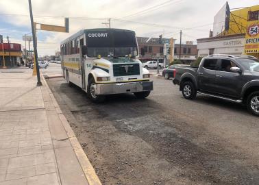 Rutas del transporte público de Cajeme siguen en mal estado