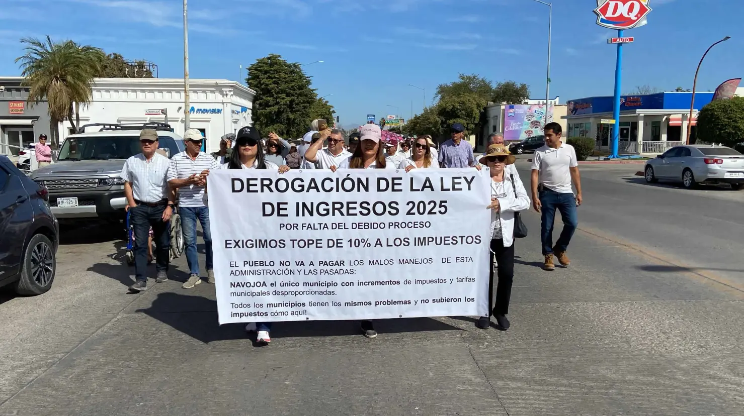 Navojoenses salen a las calles por segunda vez en rechazo a incremento al predial