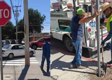 ¡Que siempre no! Retiran los cuatro altos de cortesía de la calle Allende y Tabasco de Ciudad Obregón