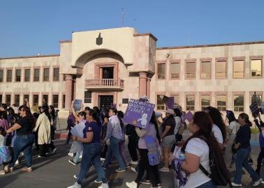 Mujeres de Cajeme reclaman sus derechos en la marcha 8M