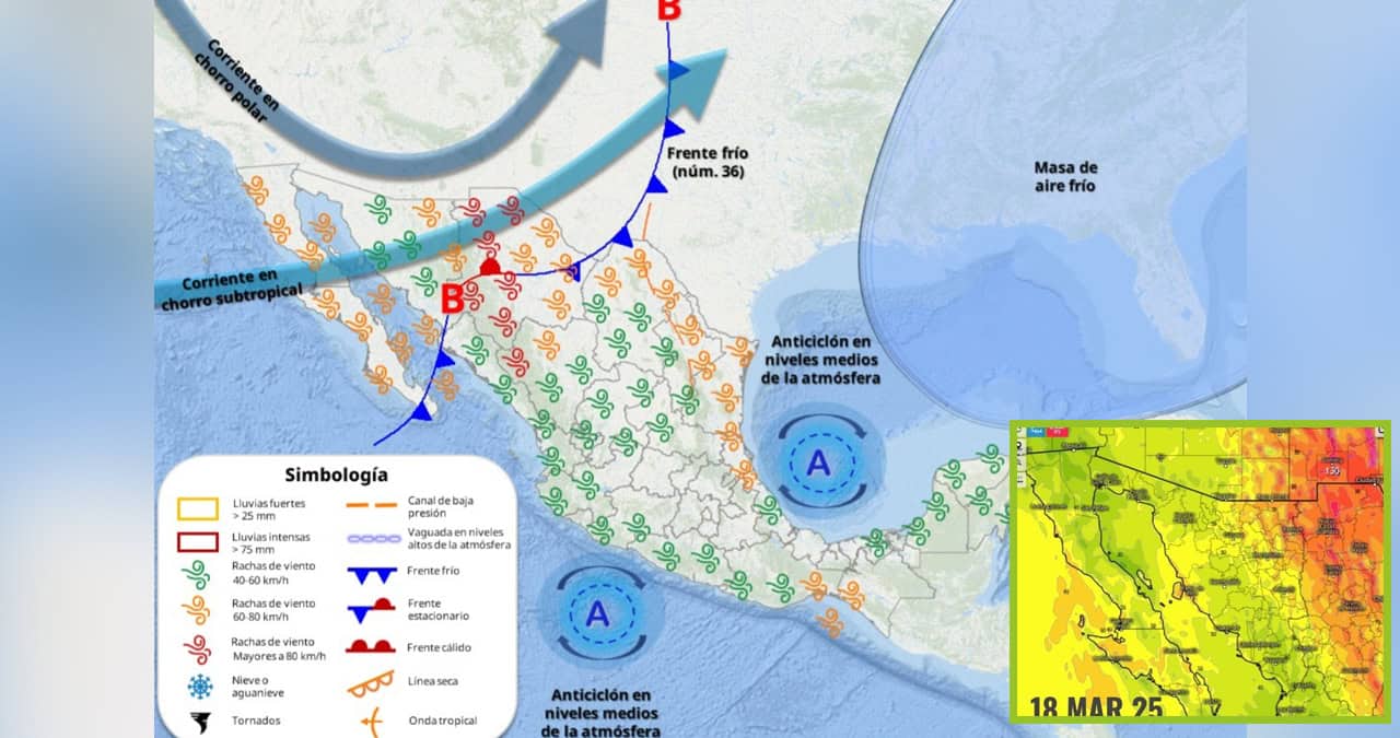 Clima en Sonora hoy 18 de marzo: Vientos y tolvaneras por frente frío 36