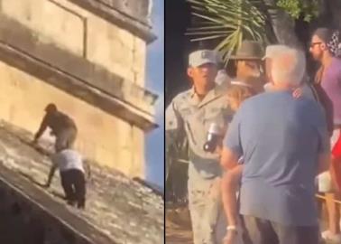 Golpean a turista que subió a Chichén Itzá durante el equinoccio de primavera | VIDEO