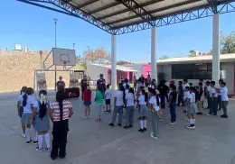 Alumnos del BTED Obregón promueven vida activa con niños de Loma de Guamúchil