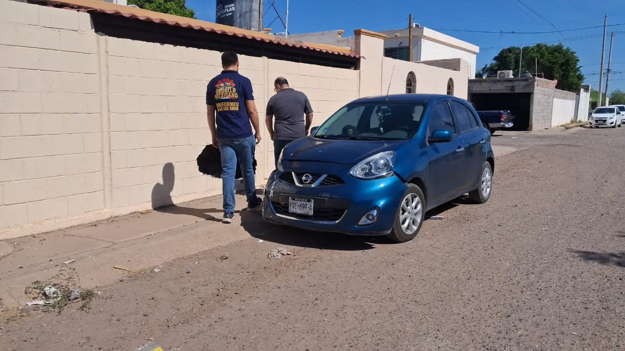 Se impacta con barda de vivienda al sur de Ciudad Obregón