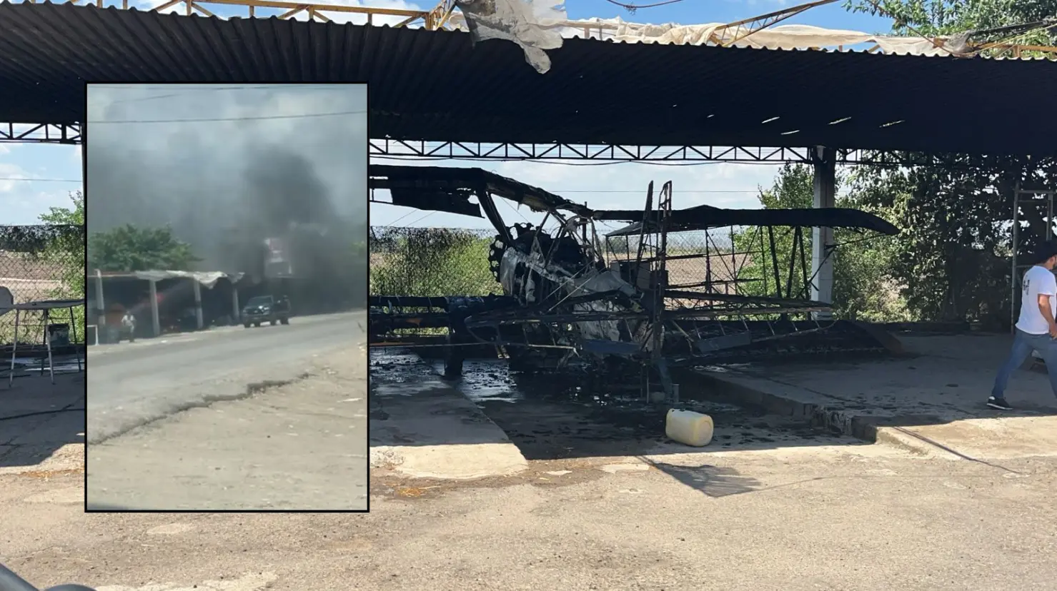 Incendian avioneta en base aérea de Villa Juárez, Sinaloa; sujetos armados habrían provocado el fuego