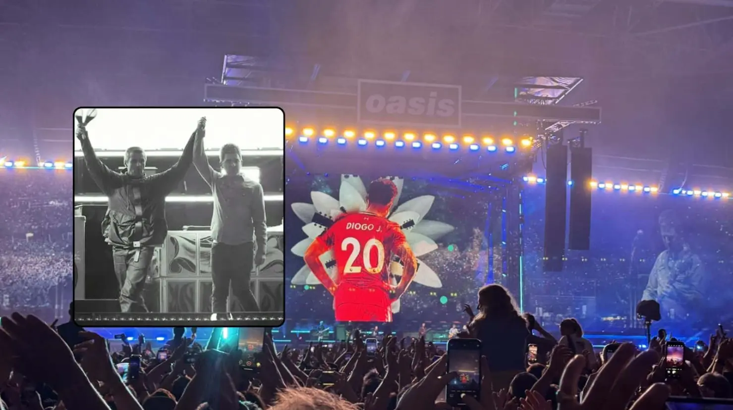 Oasis rinde homenaje al futbolista Diogo Jota en su regreso a los escenarios, tras 15 años de separación