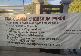 Etnia Mayo pedirá a Sheinbaum agilizar Plan de Justicia