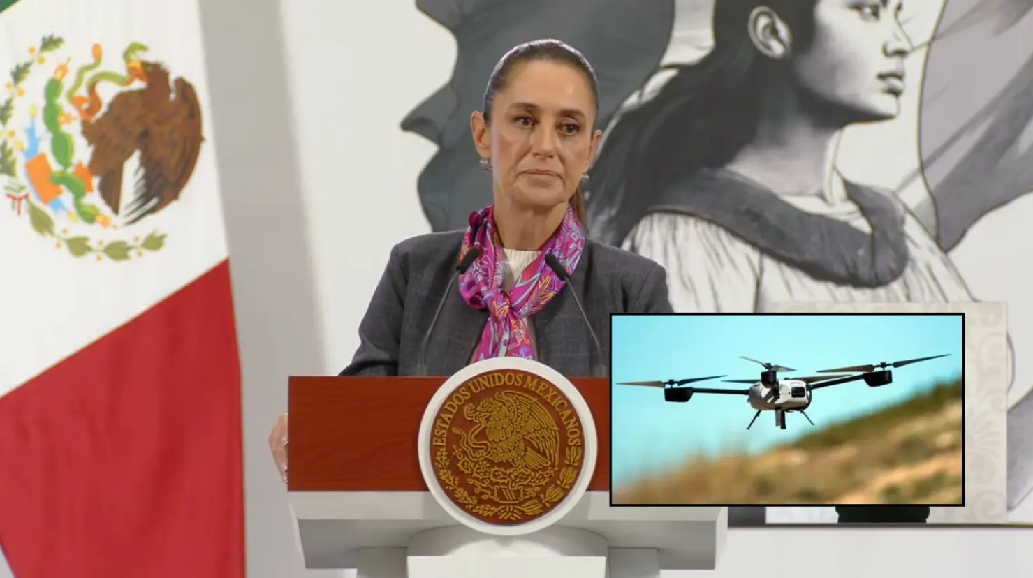 Sheinbaum señala que “no hay de qué alertarse” por drones de cárteles en la frontera con EU