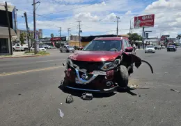 Aparatoso accidente en la Miguel Alemán, al norte de Ciudad Obregón