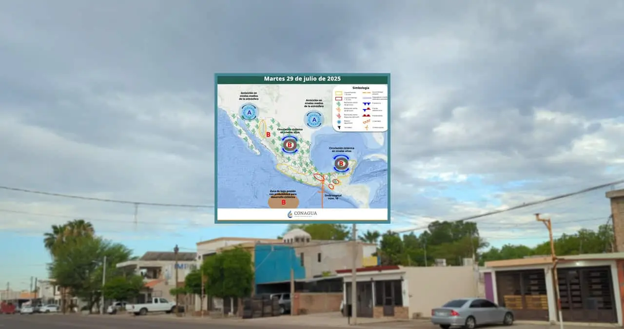 Clima en Sonora hoy, 29 de julio: Circulación ciclónica incrementa posibilidad de lluvias