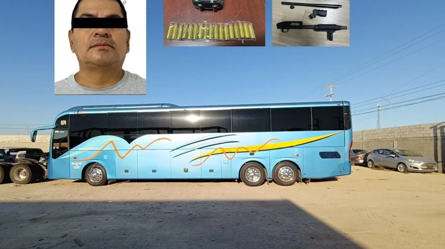 Detienen a un hombre que transportaba armamento en camión de pasajeros