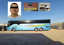 Detienen a un hombre que transportaba armamento en camión de pasajeros