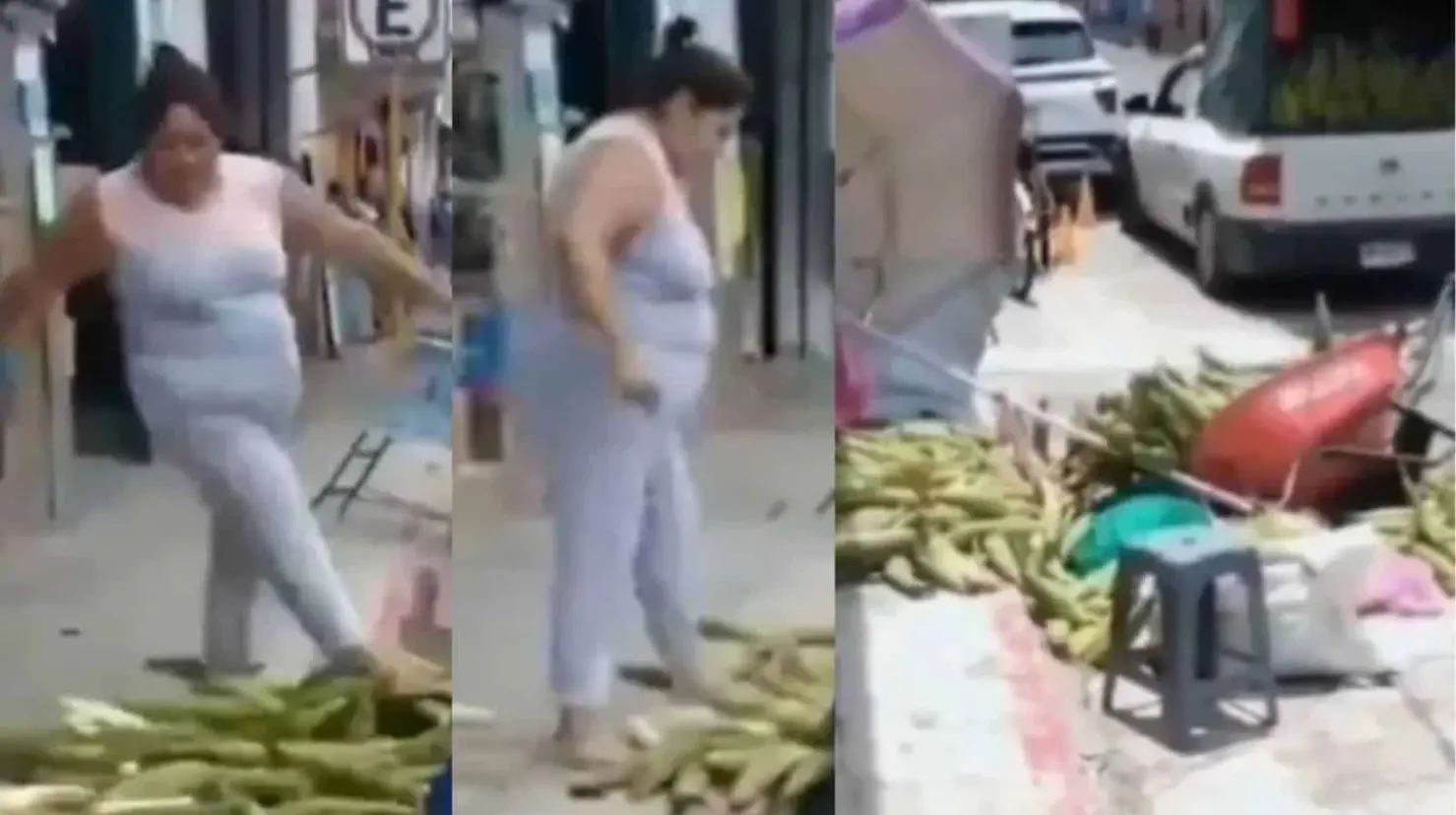 Mujer tira puesto de vendedor en Veracruz y la llaman Lady Elotes | VIDEO