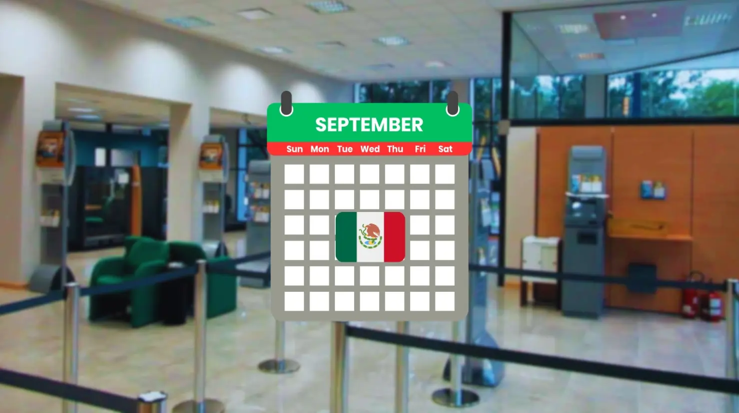 Estos son los días de septiembre cuando cerrarán los bancos en México este 2025