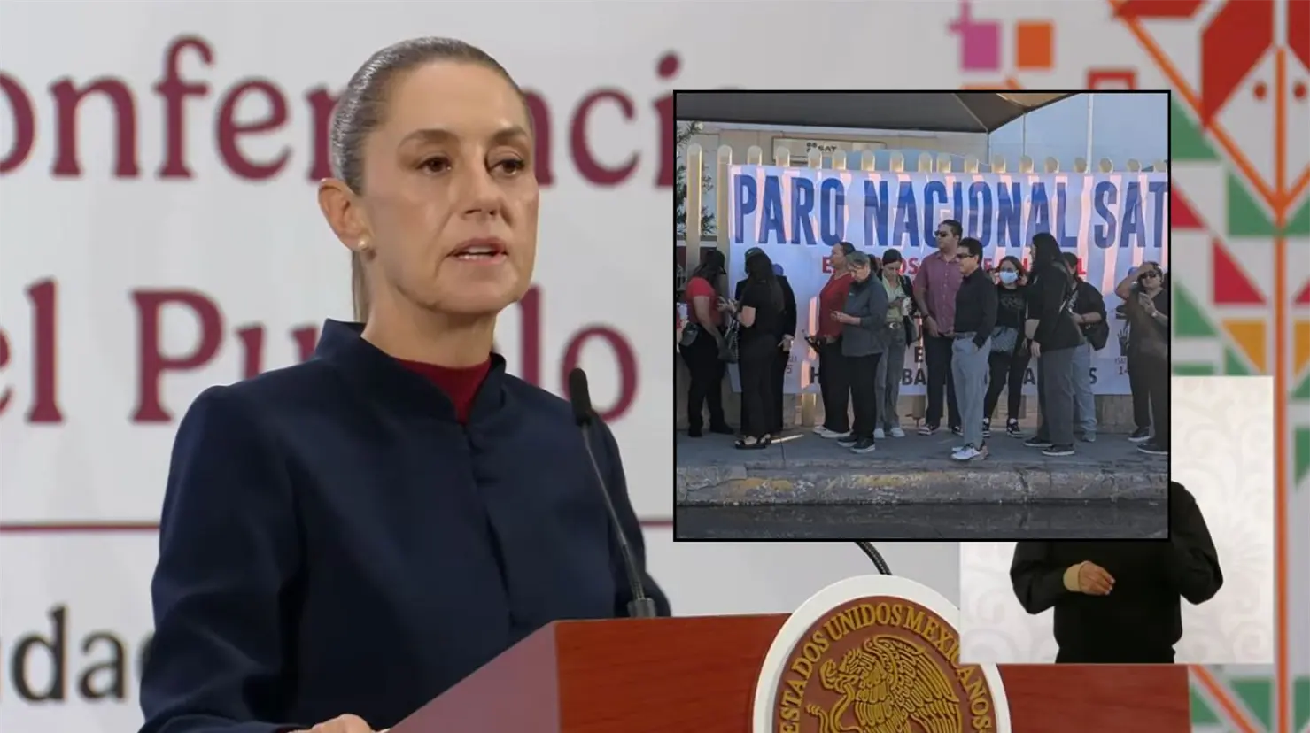 Sheinbaum habla respecto al paro nacional de trabajadores del SAT y asegura que “son muy pocos empleados”