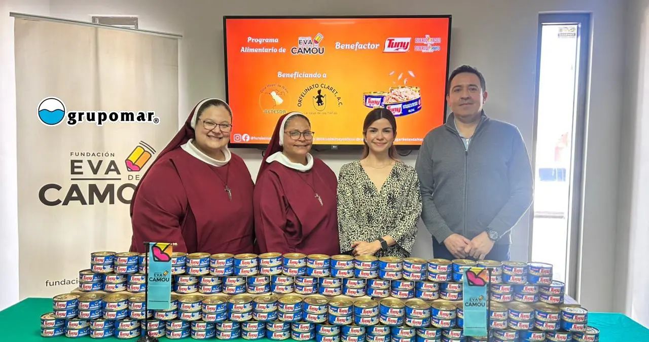 Fundación Eva de Camou y Grupo Mar donan atún para auxiliar en la nutrición de los residentes