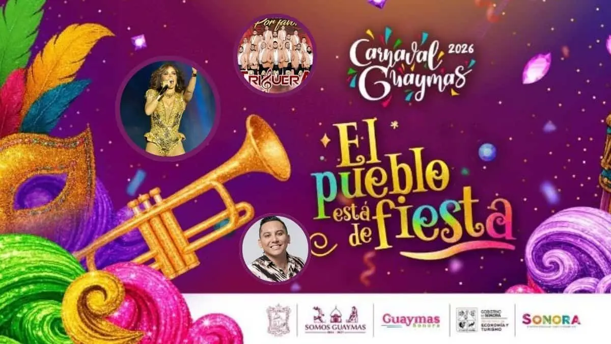 El Malecón Turístico de Guaymas será el escenario principal de los conciertos y actividades durante el Carnaval 2026