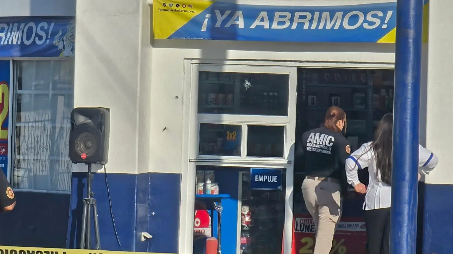 Disparan contra farmacia en San Luis Río Colorado