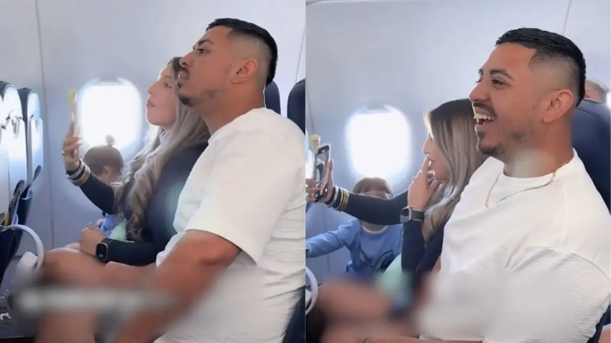 VIDEO | Piloto anuncia a joven pasajero que será papá en pleno vuelo