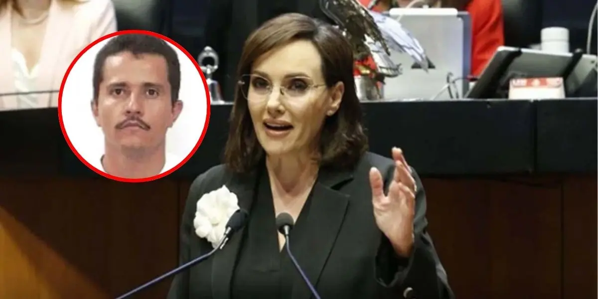 Lilly Téllez durante su intervención en el Senado, donde cuestionó la estrategia de seguridad y la muerte del líder del CJNG.