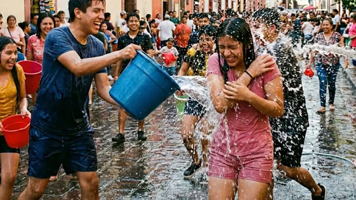 Autoridades en Sonora advierten sanciones por desperdiciar agua durante el Sábado de Gloria ante la sequía y bajos niveles en presas. Foto generada por Google Gemini.