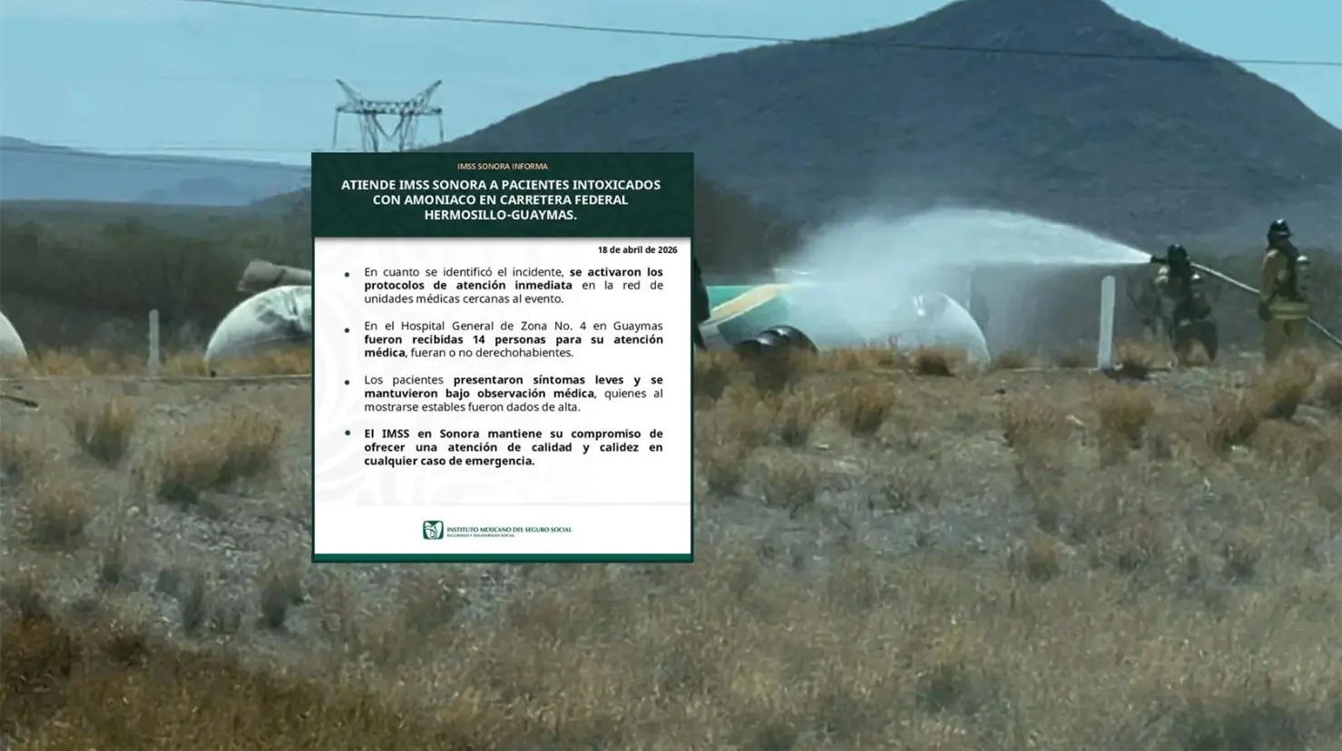Personal médico valoró a las 14 personas afectadas, quienes presentaban síntomas leves derivados de la exposición al gas