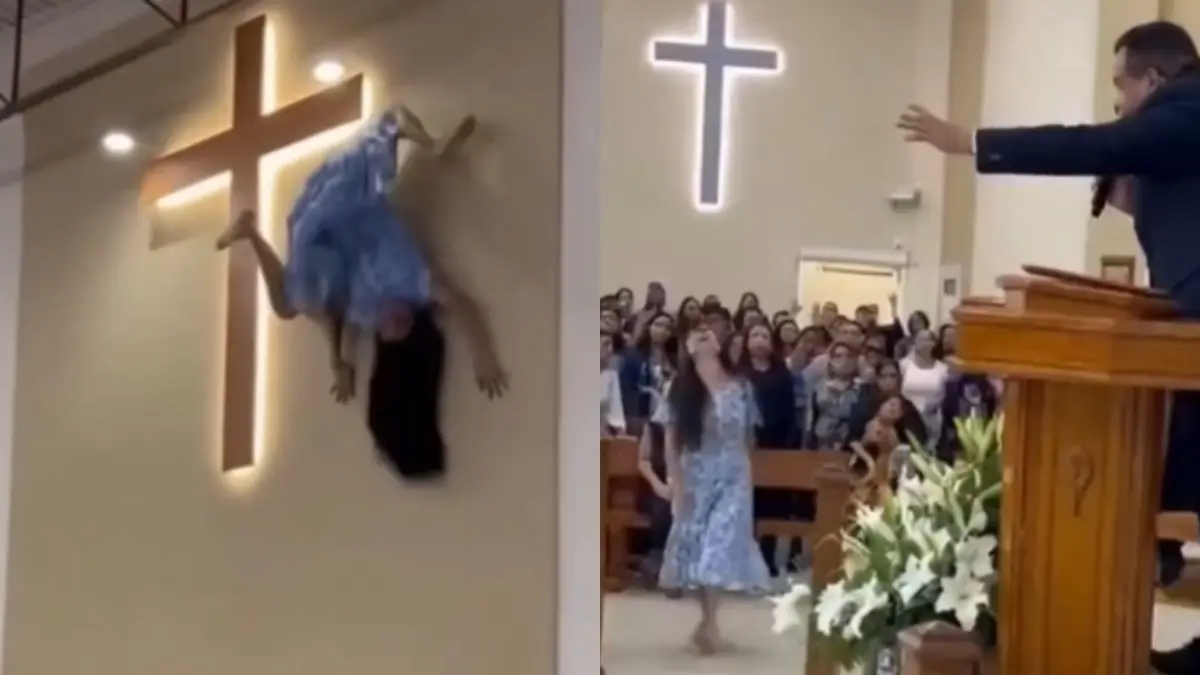 VIDEO | Captan supuesto exorcismo en plena misa ¿real o IA?