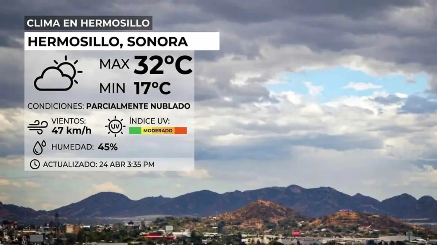 Clima en Hermosillo hoy 25 de abril: Bajan las temperaturas durante este fin de semana