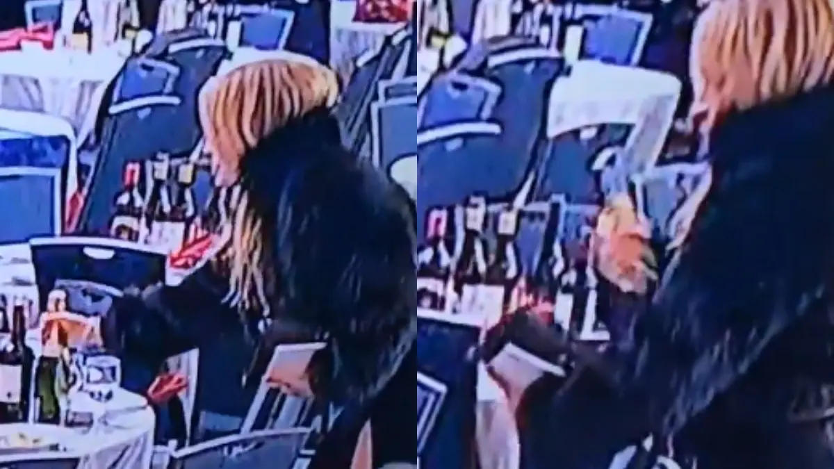 VIDEO | Mujer roba botellas de vino tras tiroteo en la cena de corresponsales en Washington