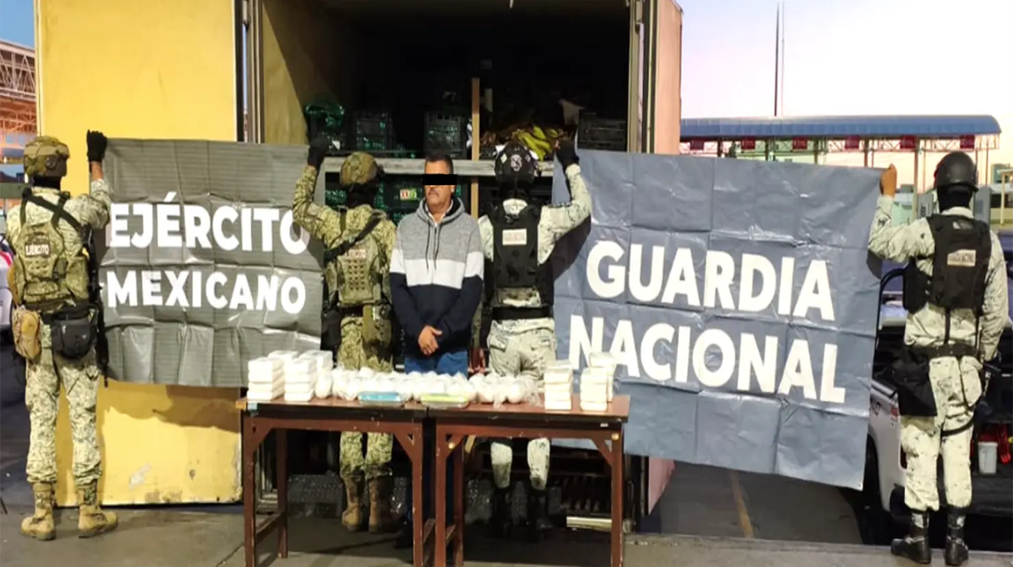 Detectan cargamento de droga oculto en tráiler al norte de Sonora