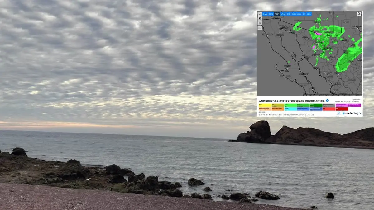 Incrementa posibilidad de lluvias en Sonora, con pronóstico de tormentas y vientos fuertes.