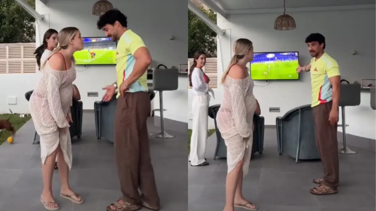 VIDEO | Mujer embarazada finge fuente rota y marido prefiere el partido de futbol