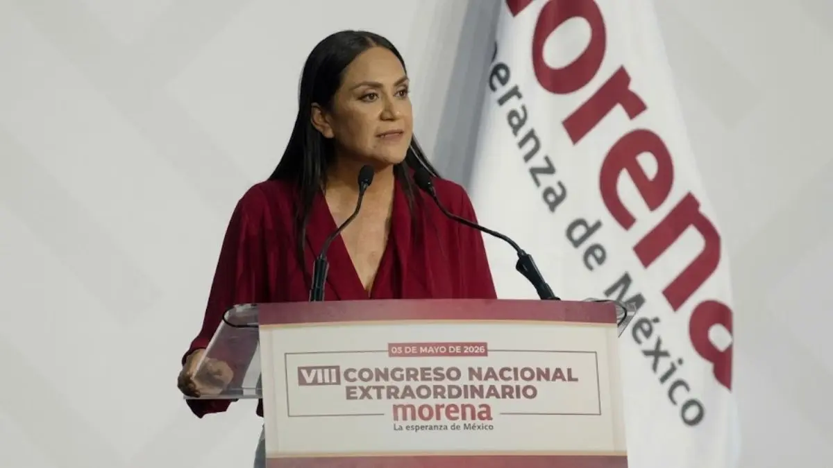 Ariadna Montiel Reyes asume la dirigencia nacional de Morena durante el Congreso Nacional Extraordinario celebrado este 3 de mayo de 2026.