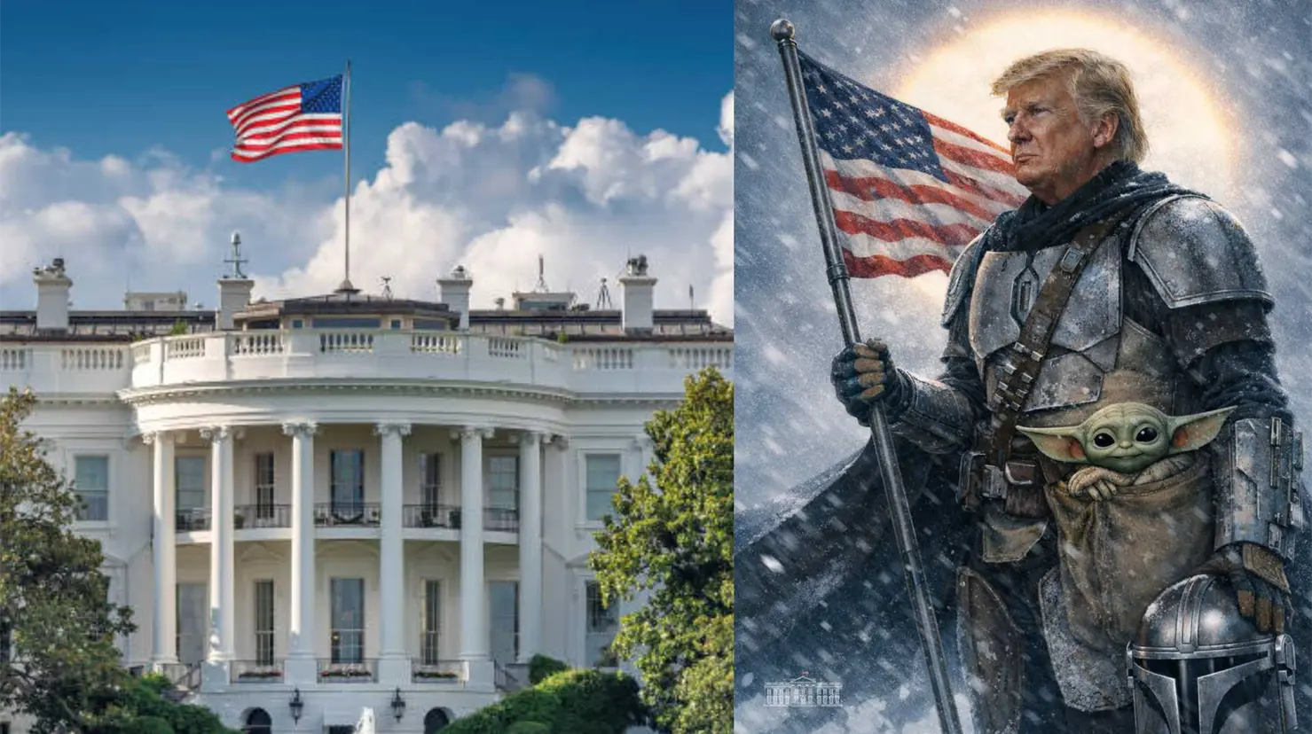 Celebración de Star Wars convierte a Trump en ‘Mandalorian’ y desata reacciones en redes