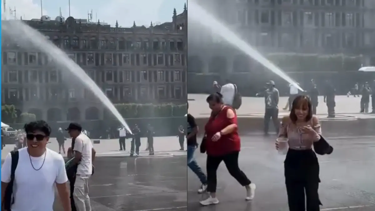 VIDEO | Bomberos bañan a ARMYs durante la espera de BTS en el Zócalo