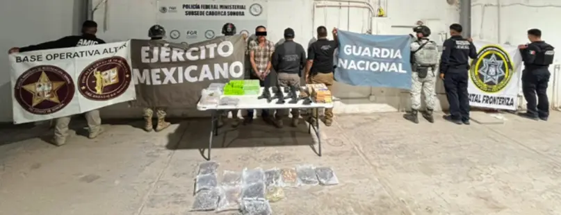 Decomisan arsenal tras persecución en Altar