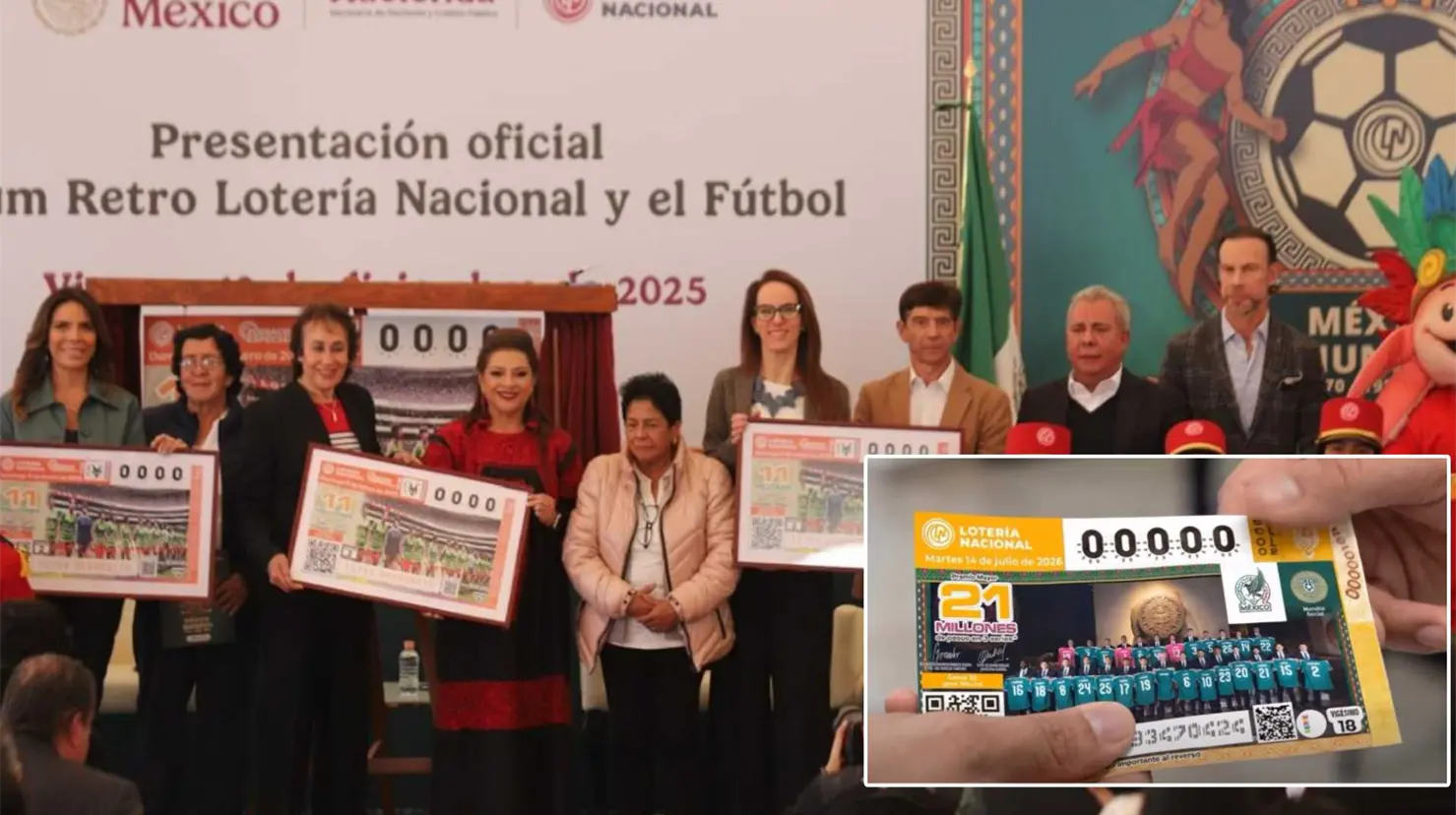 Lotería Nacional lanza billete conmemorativo de la Selección Mexicana rumbo al Mundial 2026