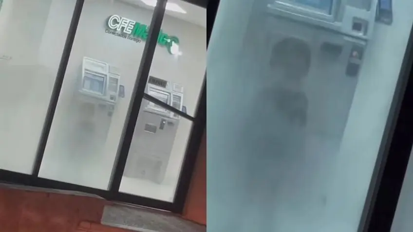 VIDEO | Misteriosa entidad con forma de niño aparece en cajero de CFE y desata debate en redes sociales