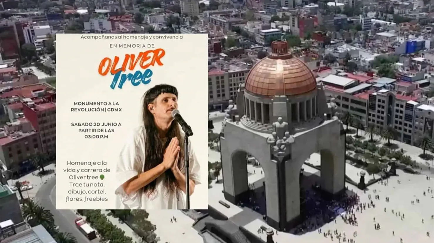 Fans de Oliver Tree convocan homenaje en el Monumento a la Revolución en CDMX tras su muerte