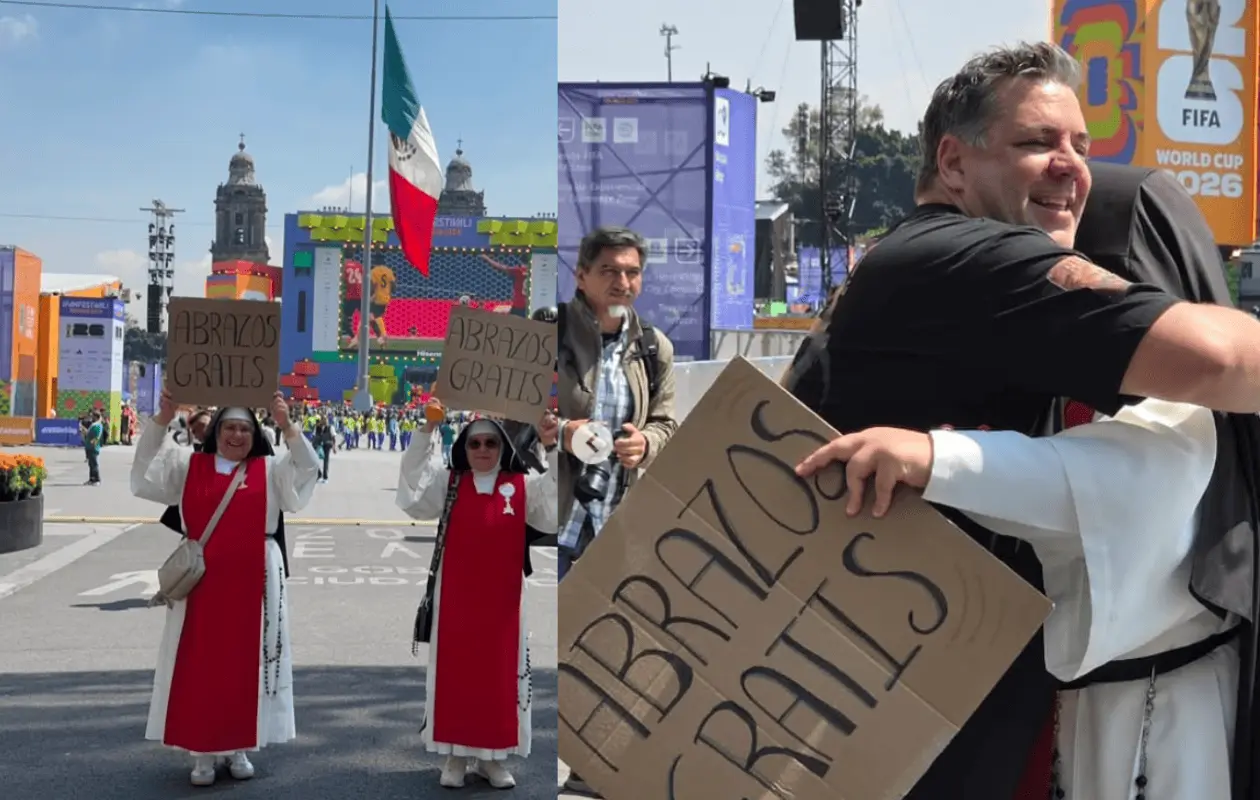Monjas llevan mensajes de fe y abrazos al Fan Fest del Mundial 2026 en el Zócalo