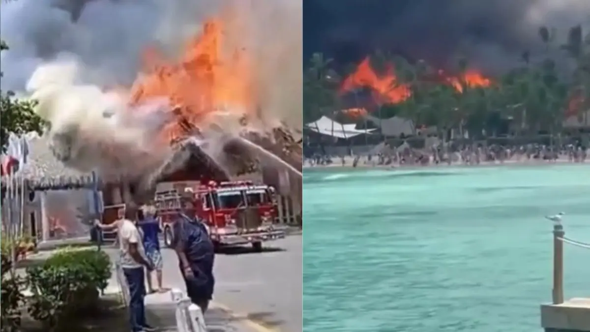 Incendio de gran magnitud obliga a evacuar hotel turístico en República Dominicana