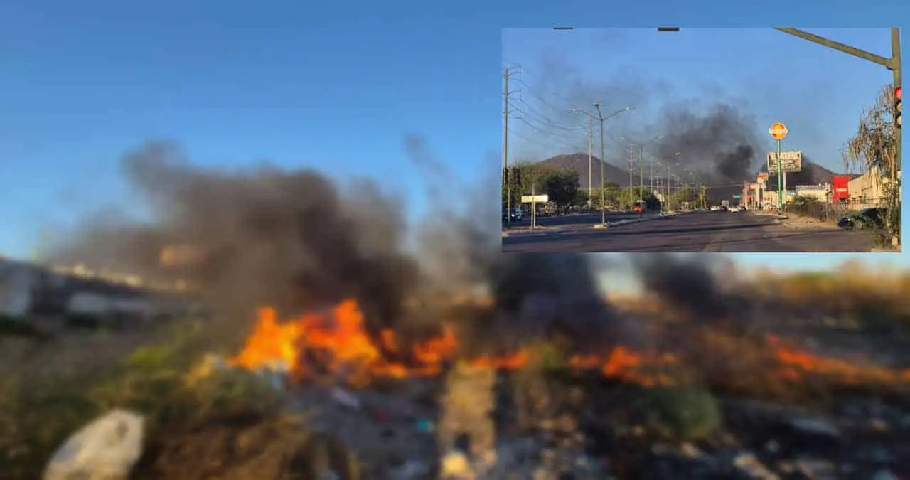 Incendio de gran magnitud en terreno baldío provoca intensa movilización de bomberos en Hermosillo