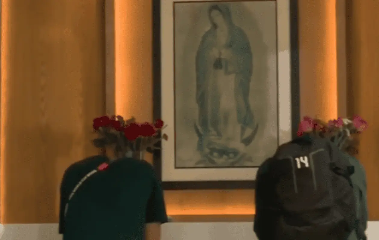 Seleccionados se encomendaron a la Virgen de Guadalupe reubicada en el Estadio Banorte
