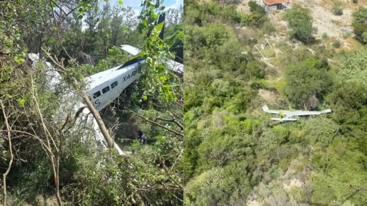 Avioneta cae cerca del Aeropuerto de Monterrey; reportan cuatro personas lesionadas
