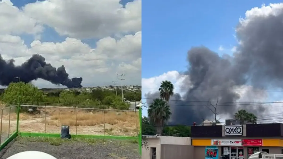 Incendio consume fábrica de aceites en Nuevo León; bomberos trabajan para controlar las llamas