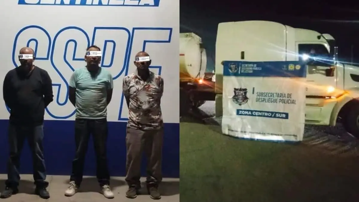 Aseguran tractocamión con casi 28 mil litros de presunto huachicol en Chihuahua; hay tres detenidos