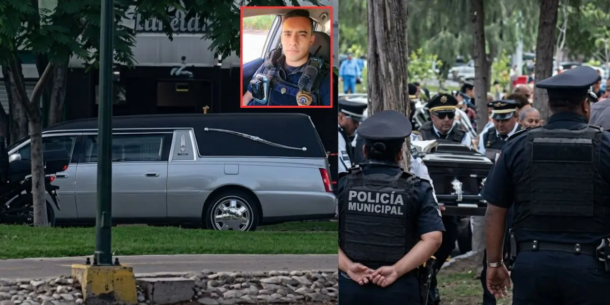 Patrullas y motocicletas escoltaron el cortejo fúnebre hasta el Panteón Norte, donde descansan los restos del agente.