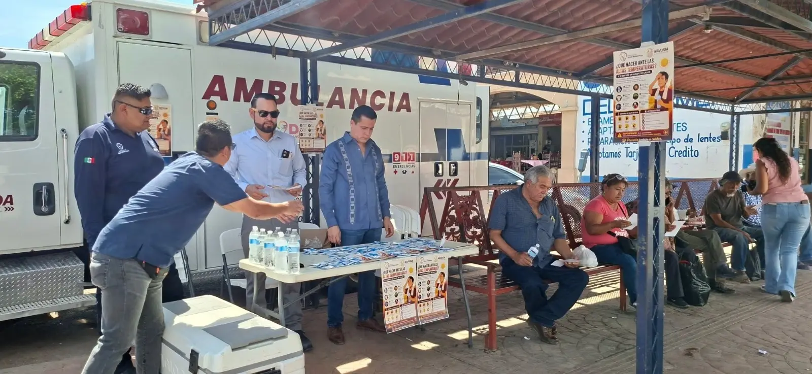 Módulos de hidratación en Navojoa atienden hasta 200 personas al día