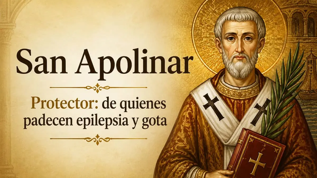 an Apolinar, primer obispo de Rávena y discípulo de San Pedro, es venerado como protector de quienes padecen epilepsia y gota, además de ser uno de los mártires más importantes de la Iglesia.