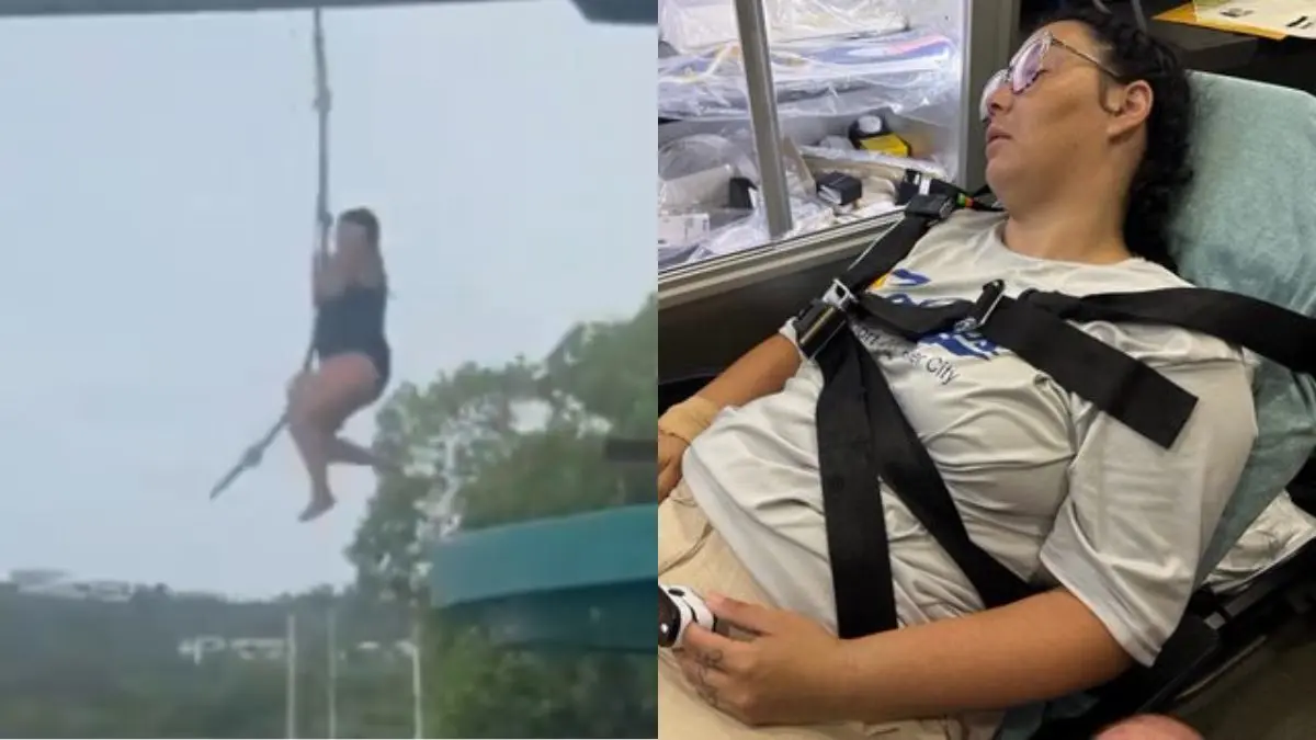 VIDEO | Mujer resulta gravemente herida tras accidente en una tirolesa durante sus vacaciones en Honduras